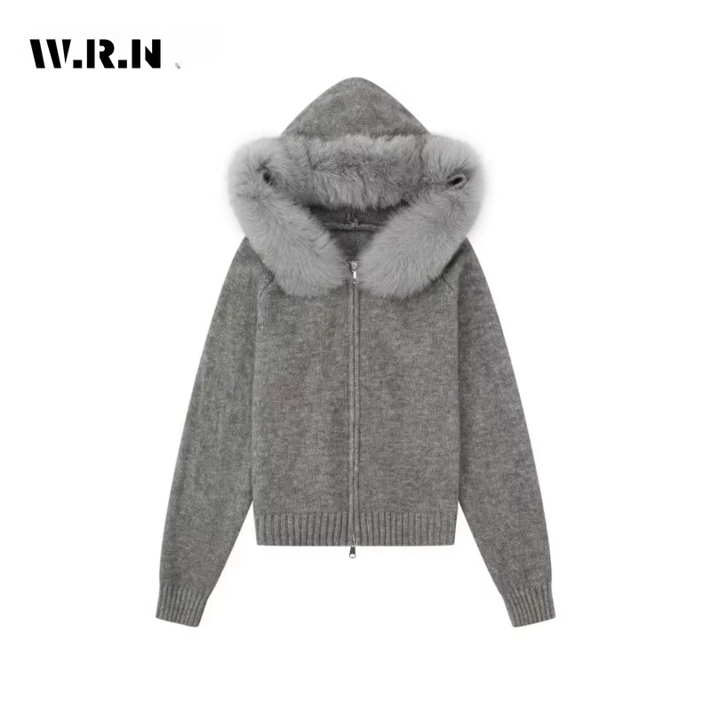 Women Old Money Long Sleeve Full Zip Cardigan Sweater Shoujo Cuddly Hoodies Knitwear 2000s Aesthetic Korean Pop Winter 2025 4