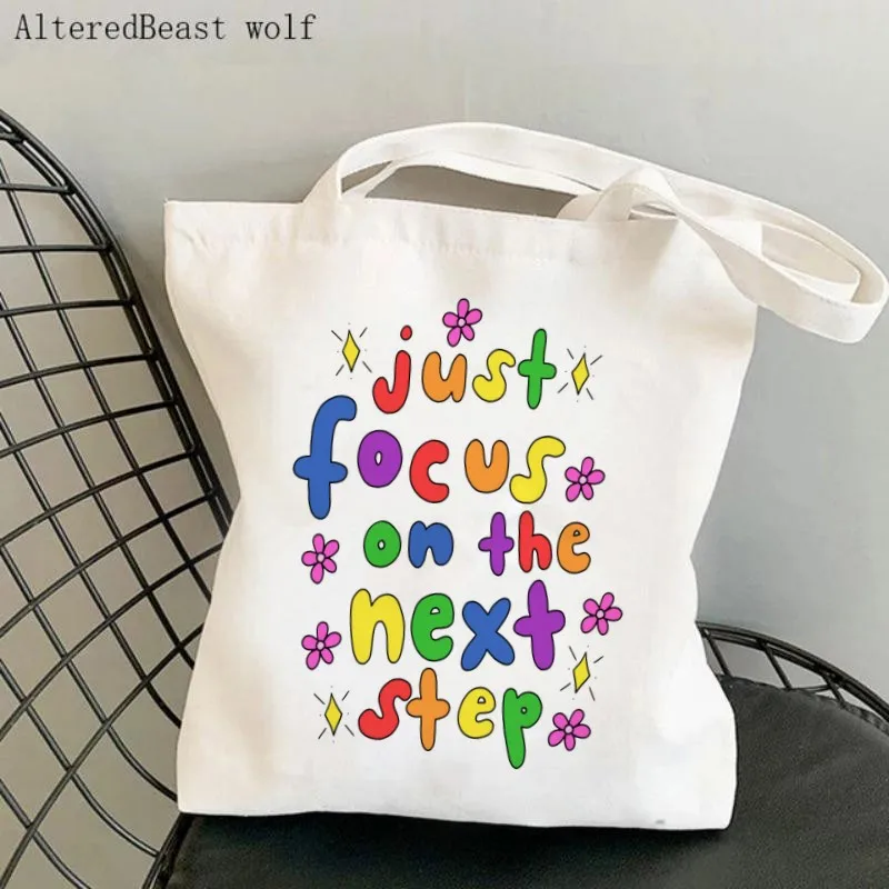 Women Shopper bag I Feel A Lot Of Things Printed CanvasTote Bag Harajuku Shopping Canvas Shopper Bag girl Tote Shoulder Bag