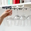 Kitchen Under Cabinet Free Punching Holder Wine Glass Rack Multi-function Classification Stemware Glass Cup Hanging Holder 4