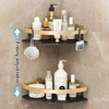 Non perforated Bathroom Shelf Floating Shelf for Wall Shelves Shower Hardware Bathroom Corner Shelf wall storage rack 4