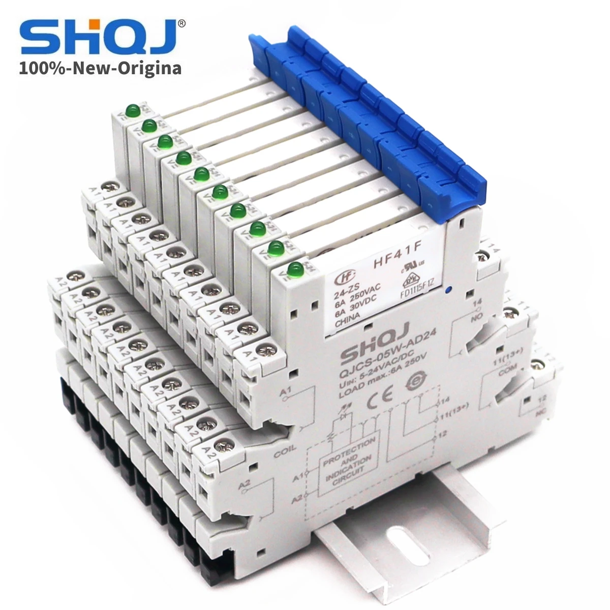 Módulo Ultra Magro do Relé do Parafuso Screwless 1co Qjcs05w-ad24 05wl Shqj 41f1z-c2-1 Hf41f 24-zs 12-zs Spdt 5v 12v 24v 10 Peças