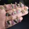Unit One Piece Natural Double Watermelon Tourmaline Rough Gemstone Crystal Necklace Pendant With 925Silver Hook 2