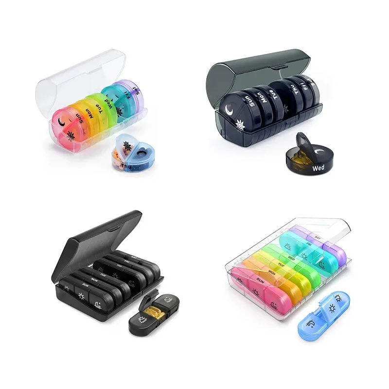 Pill Box 7 days Organizer 21/14 grids 3 Times One Day Portable Travel with Large Compartments for Vitamins Medicine Fish Oils