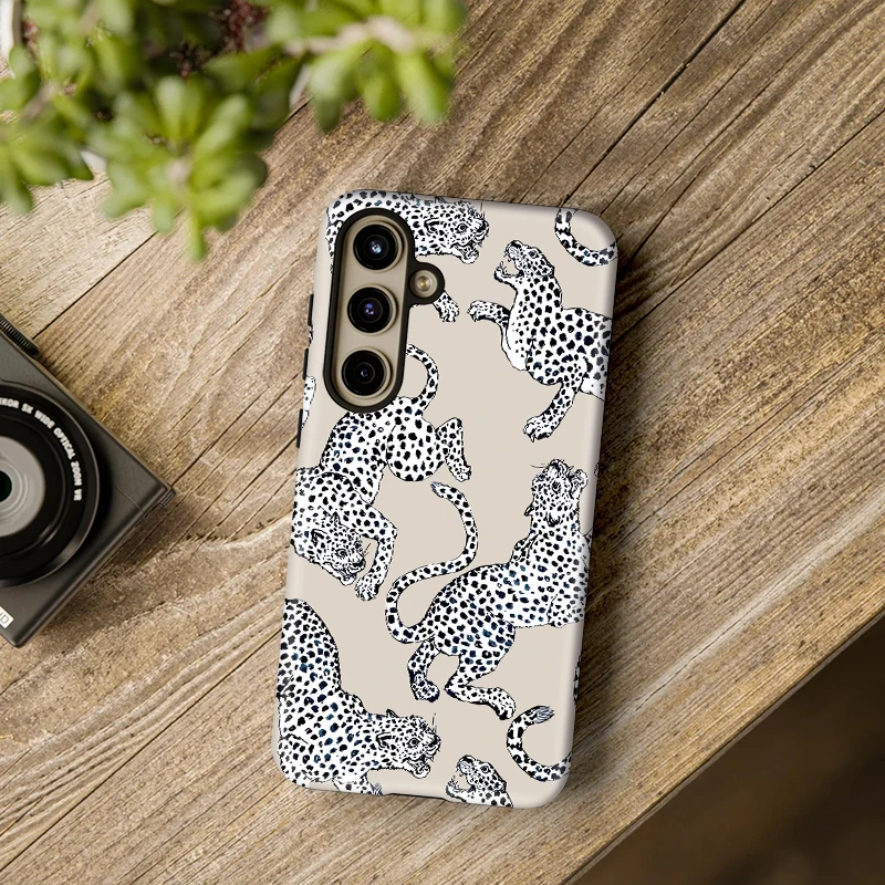 Cute Leopard Print Phone Case - Anti-Drop Shockproof Acrylic Dual Layer