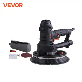 VEVOR Drywall Sander, Variable Speed 1200-2300 RPM Wall Sander with Automatic Vacuum Dust Collection System, Double LED Lights 1