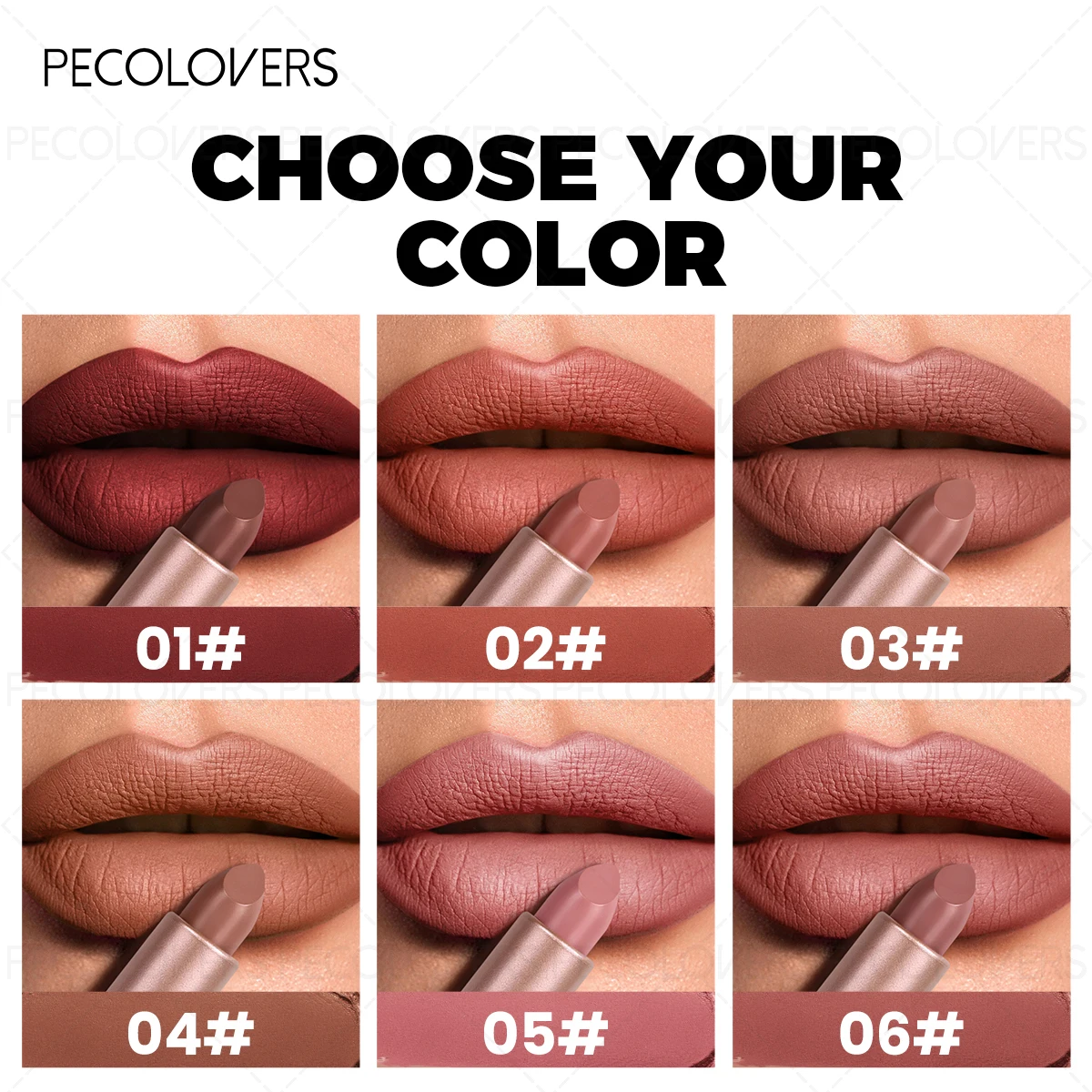 Pecolover matt sammetslent läppstift vattenfast lipgloss_voghion.com