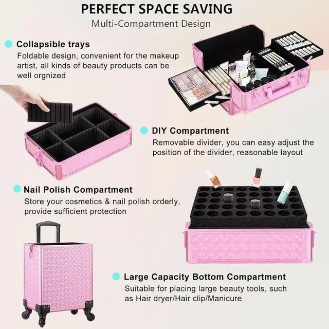 Estojo de Maquiagem 5 em 1 Profissional