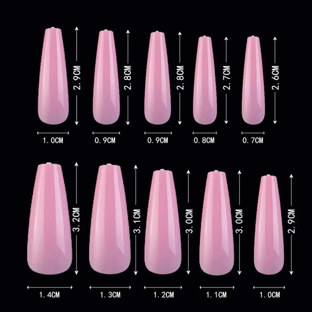 Fake Nails 20/100Pcs Candy Color False Nail Extension Forms French Acrylic Full Cover Solid Color Pointed Sets Tools