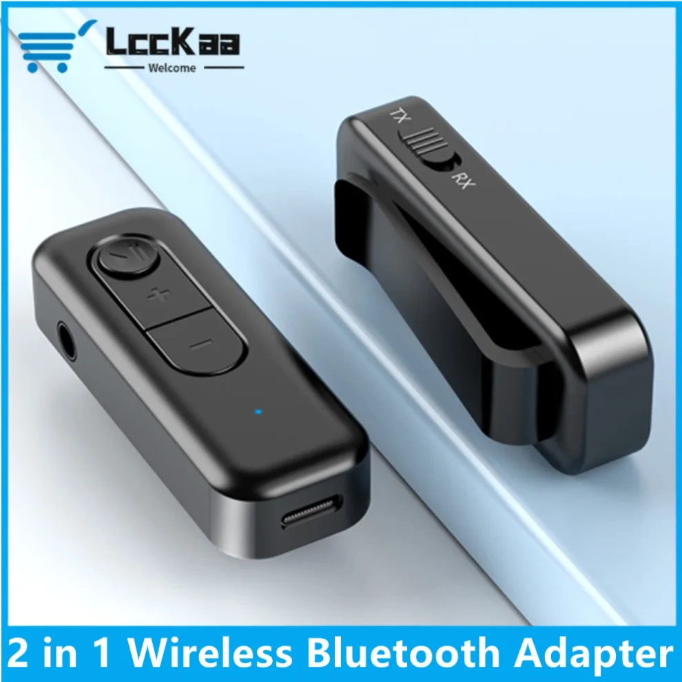 

Bluetooth-адаптер LccKaa 2 в 1, приемник-передатчик, Bluetooth, AUX 3,5 мм, беспроводной адаптер, стерео для наушников, ТВ, автомобильного аудио