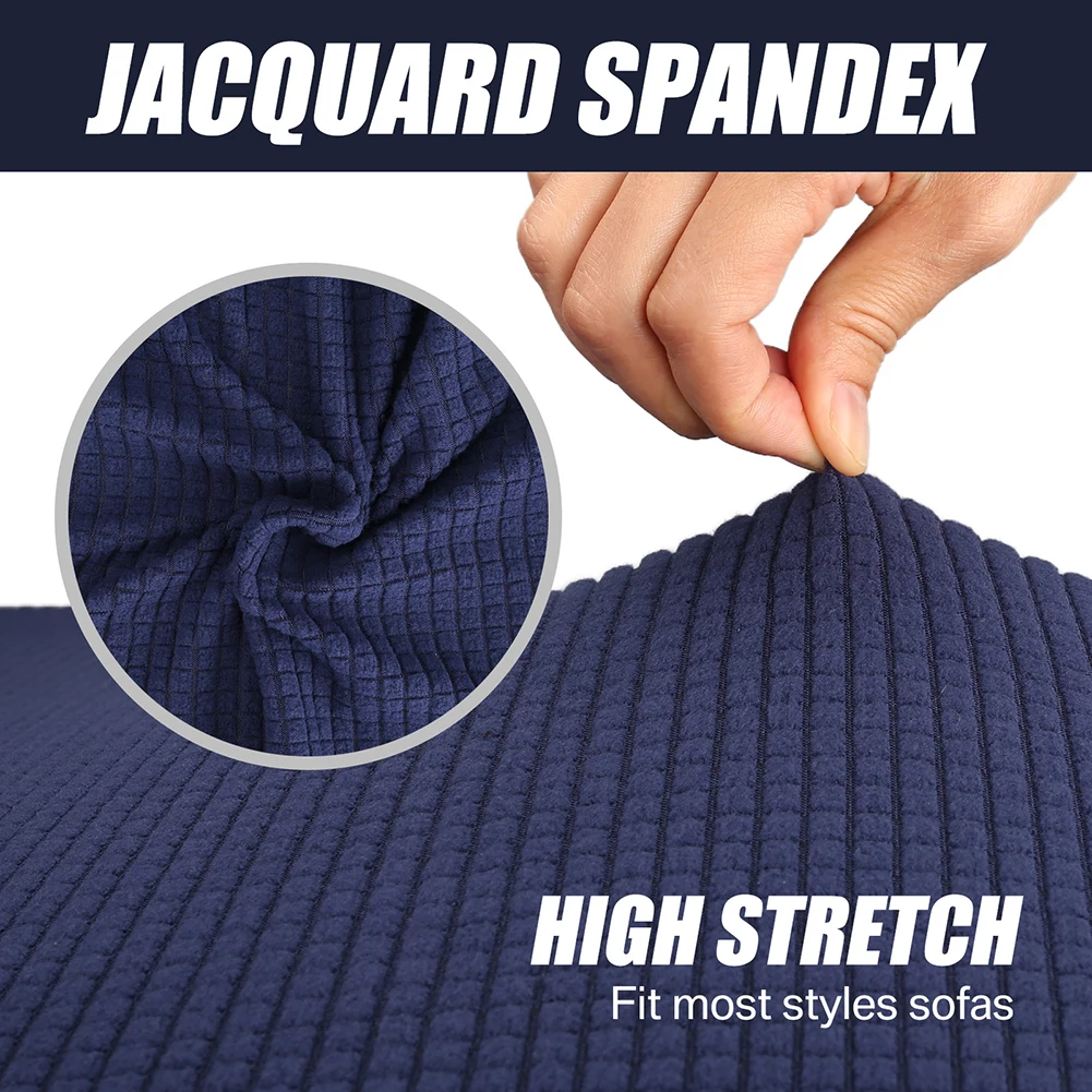 Stretch Jacquard Sofa Covers 1 2 3 4 Seater Couch Cover for Living Room Navy Blue Sofa Slipcover for Pet Kid Furniture Protector 5