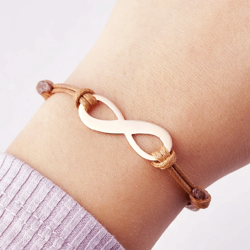 Tangula Fashion Bracciali Simbolo Infinito In Acciaio Inossidabile Per Coppie Charm Elegante Braccialetto Regolabile Regalo Di Anniversario Romantico