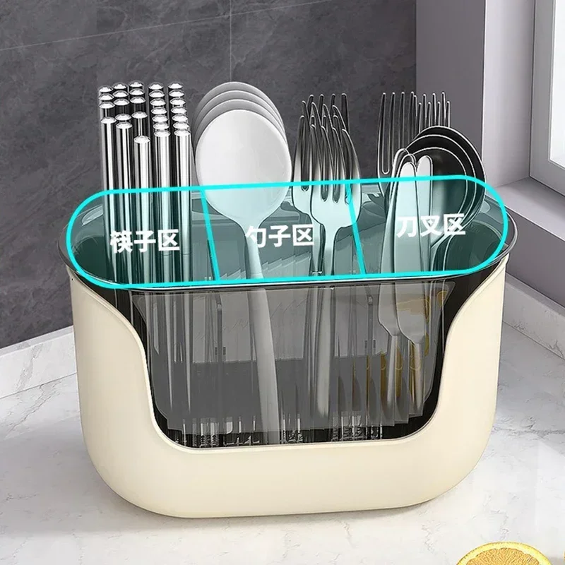 1Pcs Kitchen Chopstick Shelf Drain Storage Basket Multifunction Cutlery Holder Home Flatware Storage Shelf Kitchen Accessorie 6