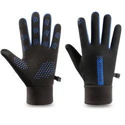 Women's Thermal Fleece Winter Gloves - Windproof & Waterproof (Blue-men)