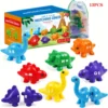 13-Piece Dinosaur Alphabet Snap Toy, Educational Puzzle, Gender Neutral Language Learning for Kids Aged 3+ 1
