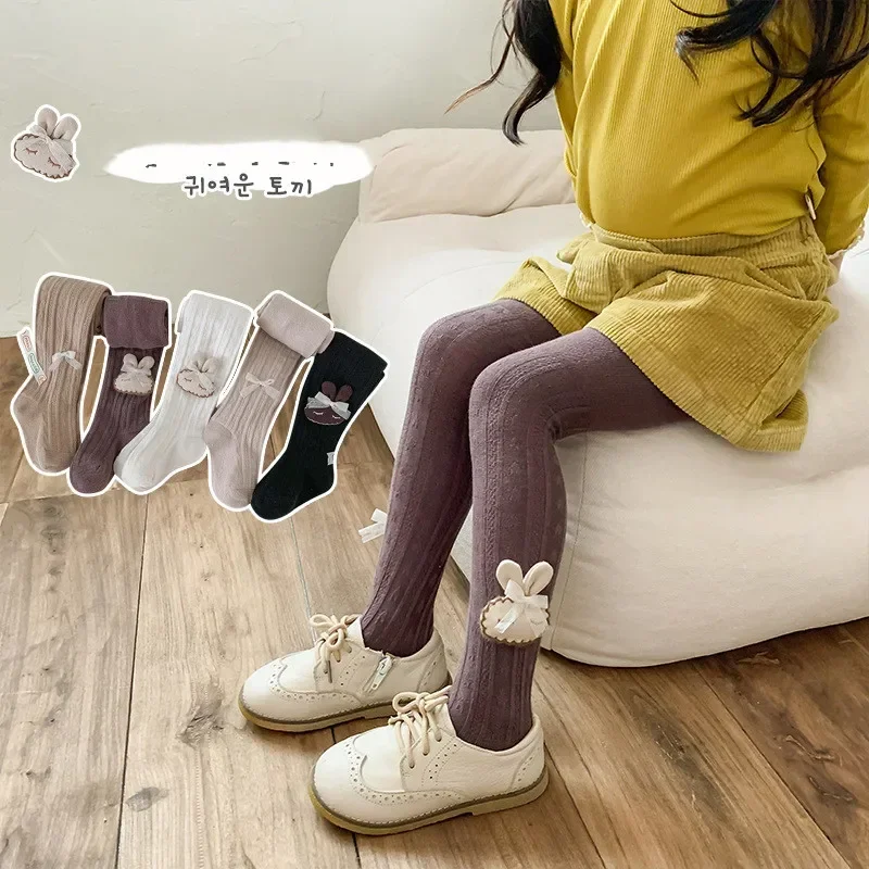 0-8 세 여아용 코튼 스타킹, 가을 겨울 니트  스타킹,  스타킹, 줄무늬 공주 ..