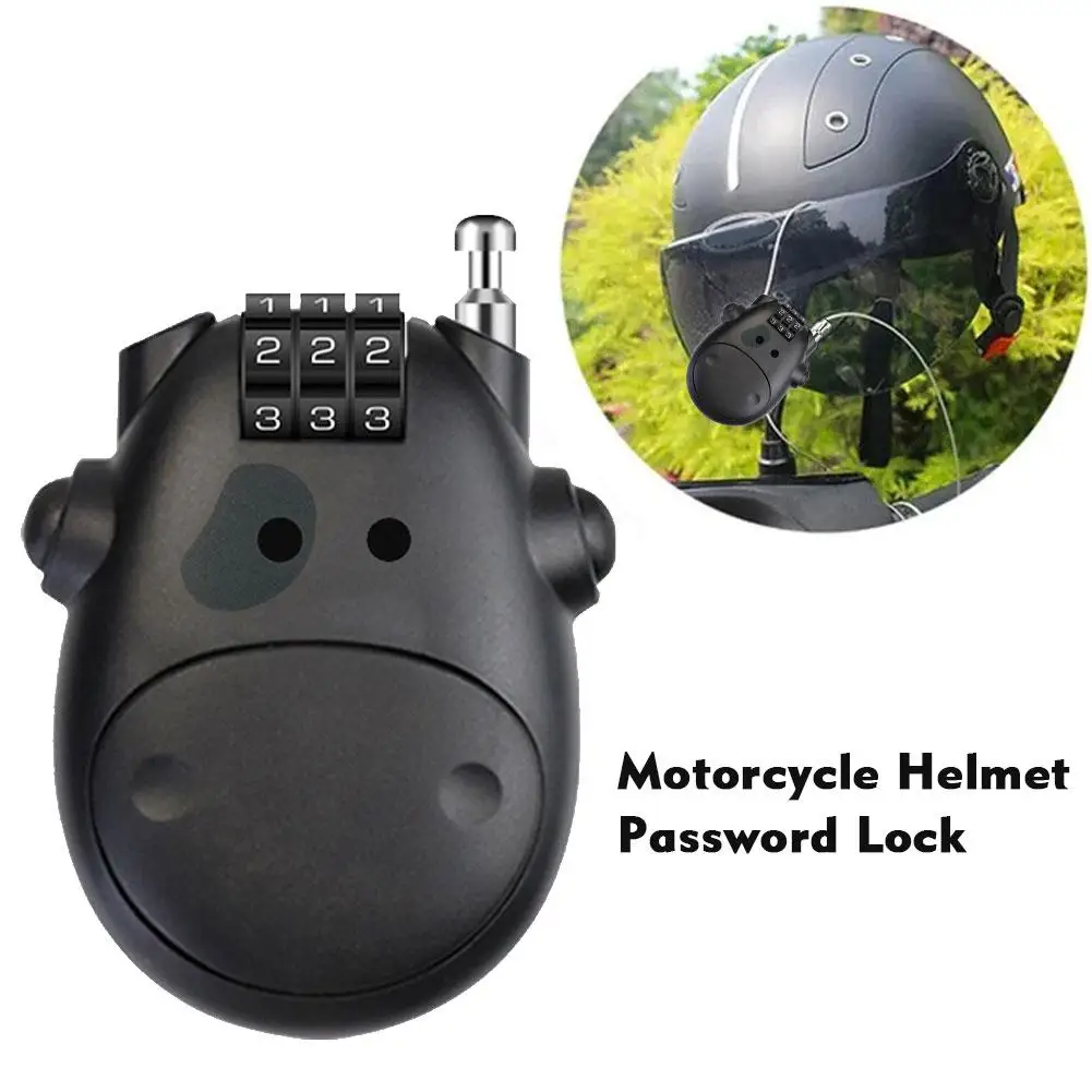 

Motorcycle Helmet Password Lock Telescopic Wire Rope Lock Anti-theft Suitcase Helmet Motorcycle Safety Code Steel Lock Cabl G0M6