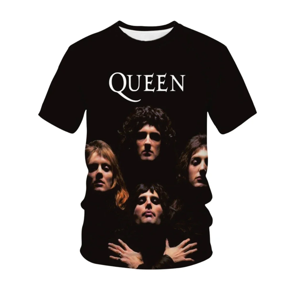 

Freddie Mercury Queen Printed Short Sleeve Men's Women's T-Shirt Vintage Gothic Rock Streetwear Summer Fashion Tops