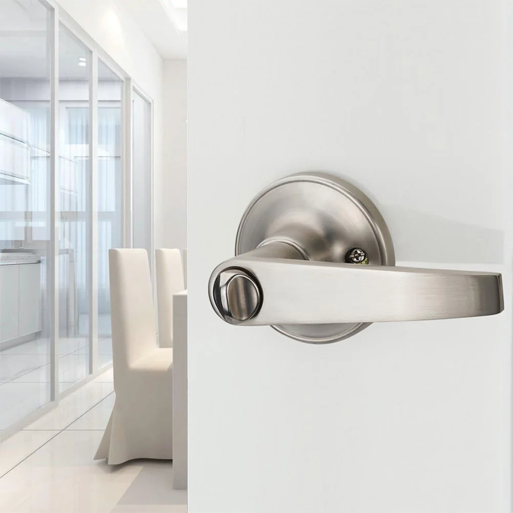 Door Lever Lock with 3 Keys Locking Door Handle Stainless Steel Interior Lever Lock Knob Replacement for Bedroom Front