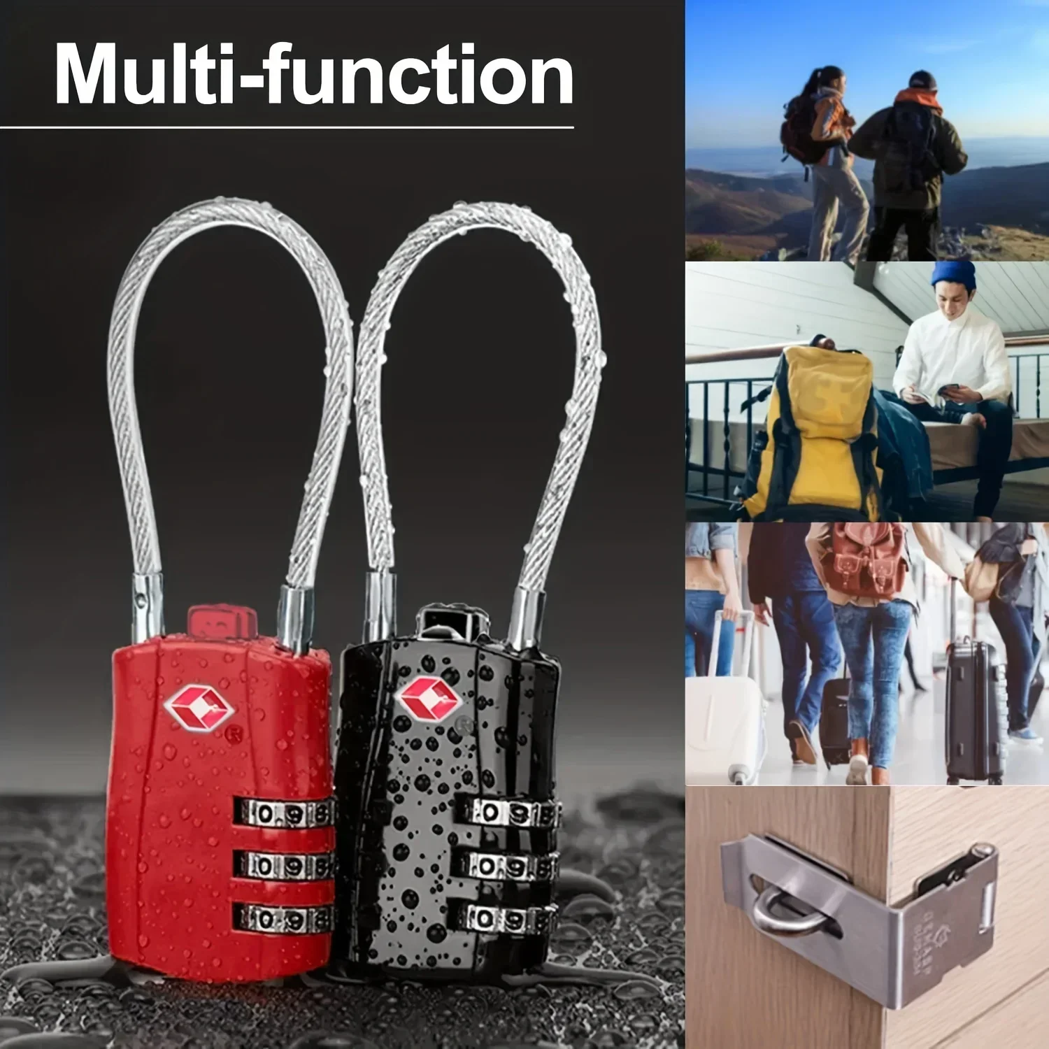 Luggage Backpack Padlock Luggage Backpack Padlock Bike Combination Alloy Body Bag Travel Gym Suit Lockers Door 1/2 Padlock for Travel Case Accessories