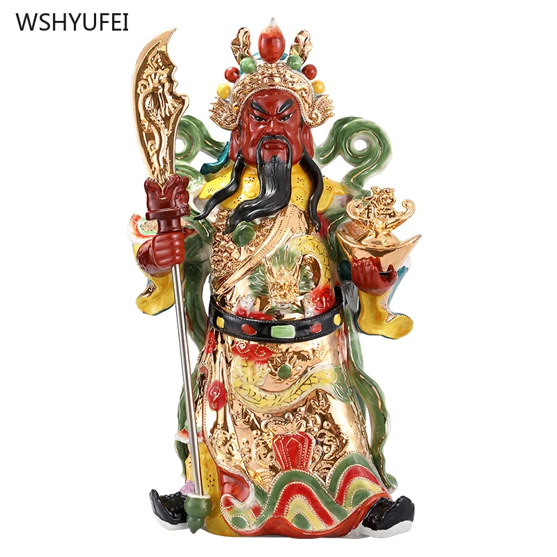 

Ceramic Statue of Guan Gong living room office Home decoracion Attract wealth Sculpture Crafts Buddha statue ornaments Feng Shui