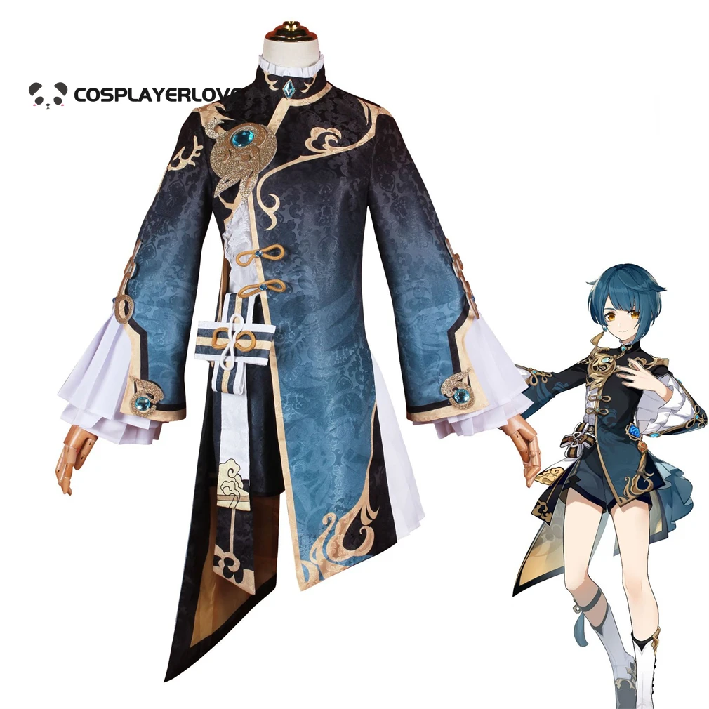 

IN STOCK Xingqiu Genshin Impact uniform Halloween Cosplay Costume Outfit