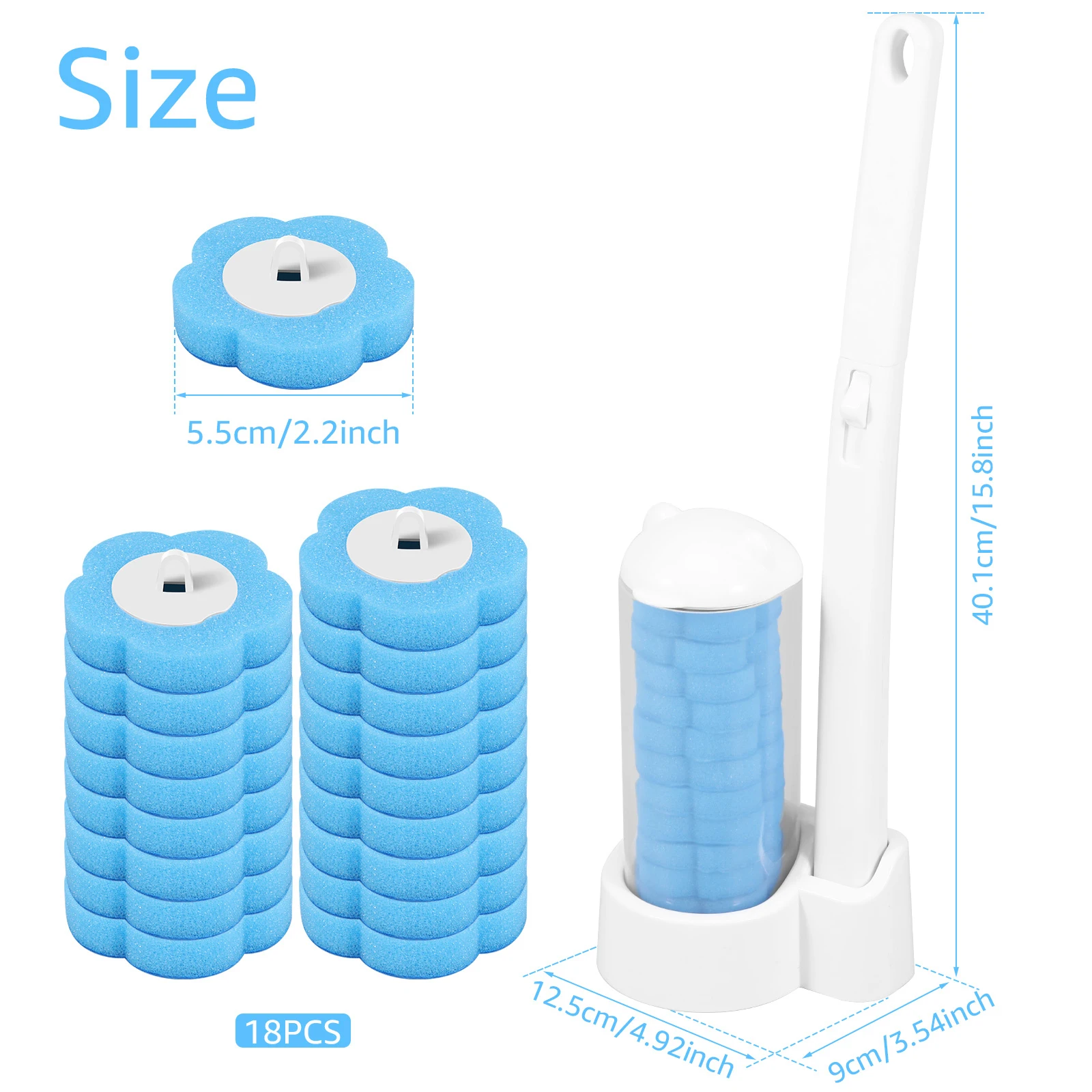 Toilet Brush Disposable Replacement Head Cleaning Kit