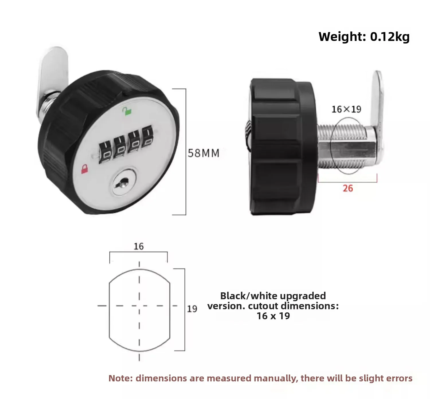 Combination Cam Lock for Drawer Locker Storage Cabinet Mailbox Electric Meter Bo
