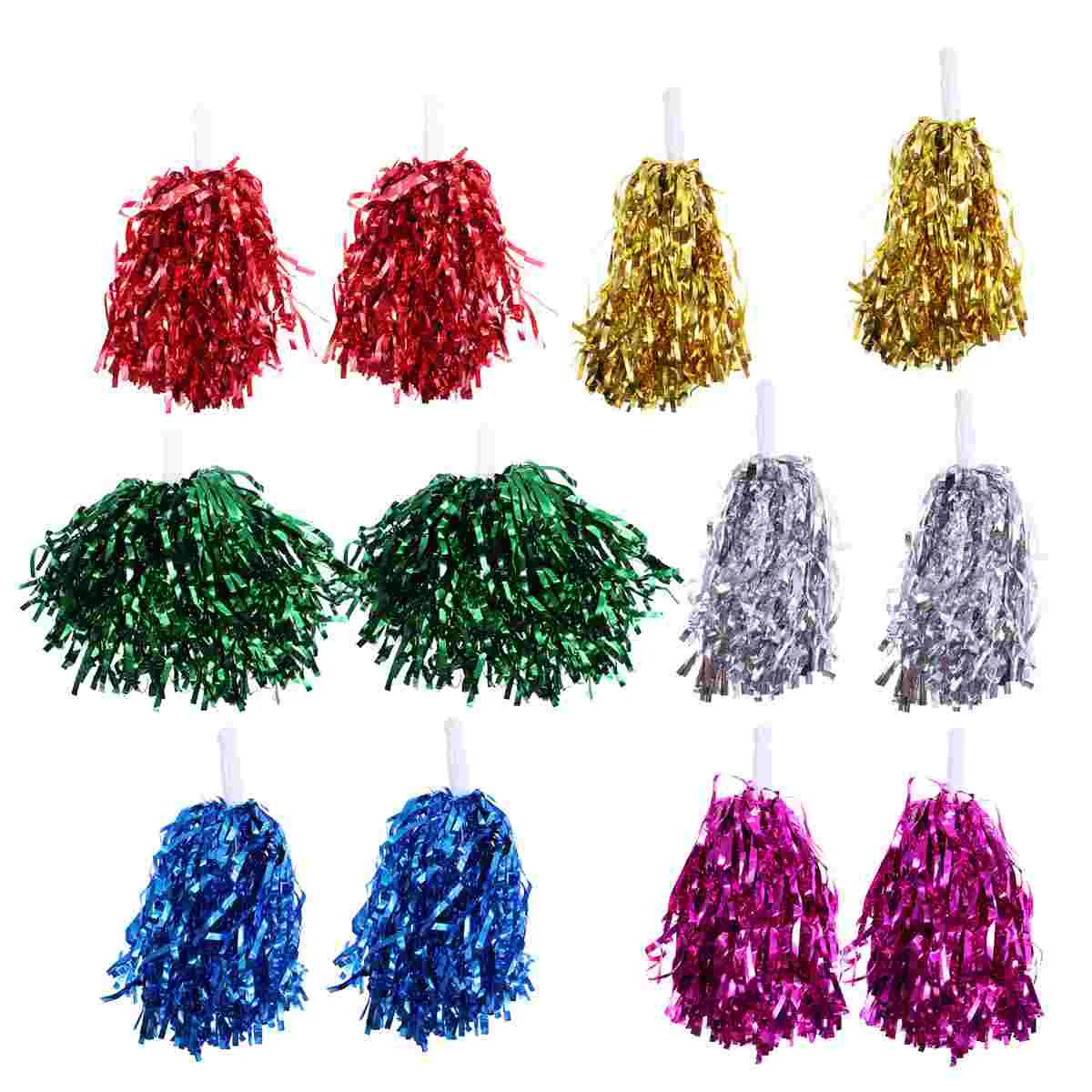 Pom Poms Cheerleader Props Cheerleading Sports Dance Accessories Foil Performance Metallic Supplies Team Kids Cheering