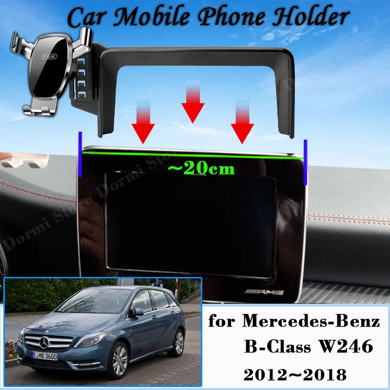 Car Mobile Cell Stand for Mercedes-Benz B-Class 220 220d W246 2012~2018 Screen Phone Bracket GPS Gravity Holder Auto Accessories car mobile phone holder for land rover range rover evoque l538 2012 2018 gps air vent bracket gravity support stand accessories