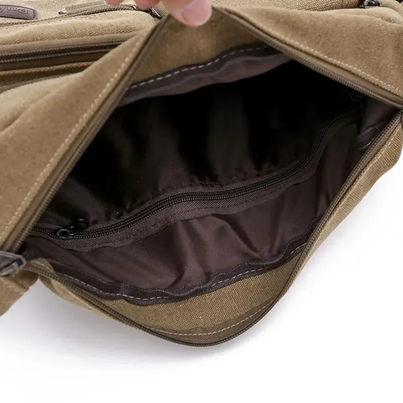 Casual Tote Travel Male Crossbody Bag Men's Canvas Shoulder Bags Luxury Messenger Bags Fashion High Quality Handbag Chest Bag - 6