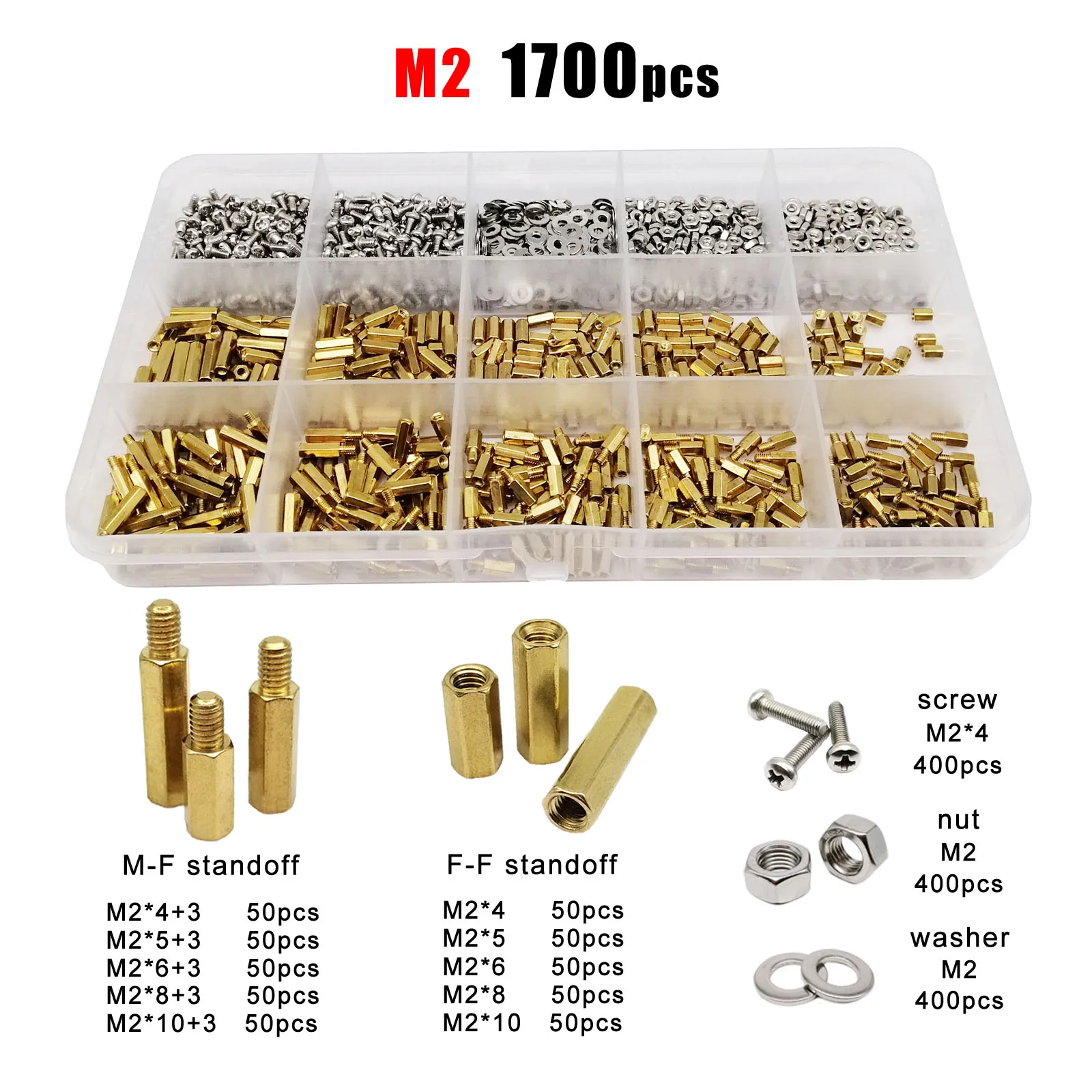 510/680/1700pc M2 M2.5 M3 M4 Solid Brass Copper PCB Board Hex Hexagon ...