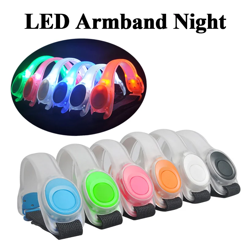 LED Light-Up Safety Armband for Night Activities - Adjustable Wearable Visibility Belt