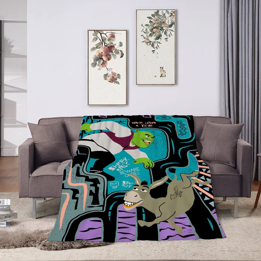 Shrek Boho Blanket for Decorative Sofa Boho Home Decor Shaggy Throw Blanket Nordic Fluffy Soft Blankets for Bed Bedspread the
