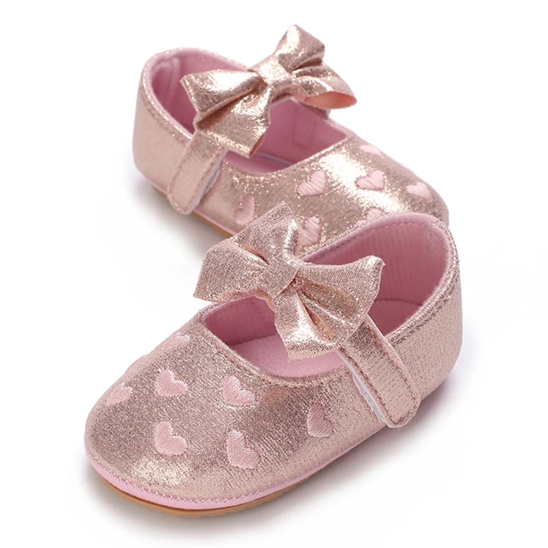 Toddler Girls Summer Wedding Princess Shoes Baby Infants First Walker Crib Shoes Kids Walking Flat Soft Sole Pu Leather