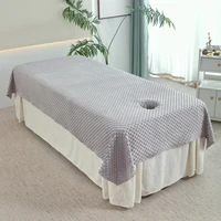 Soft Velvet Bean Bed Sheet for Beauty Salon Luxury Bed Covers for Massage Spa Use Skin-friendly 120x230cm 2