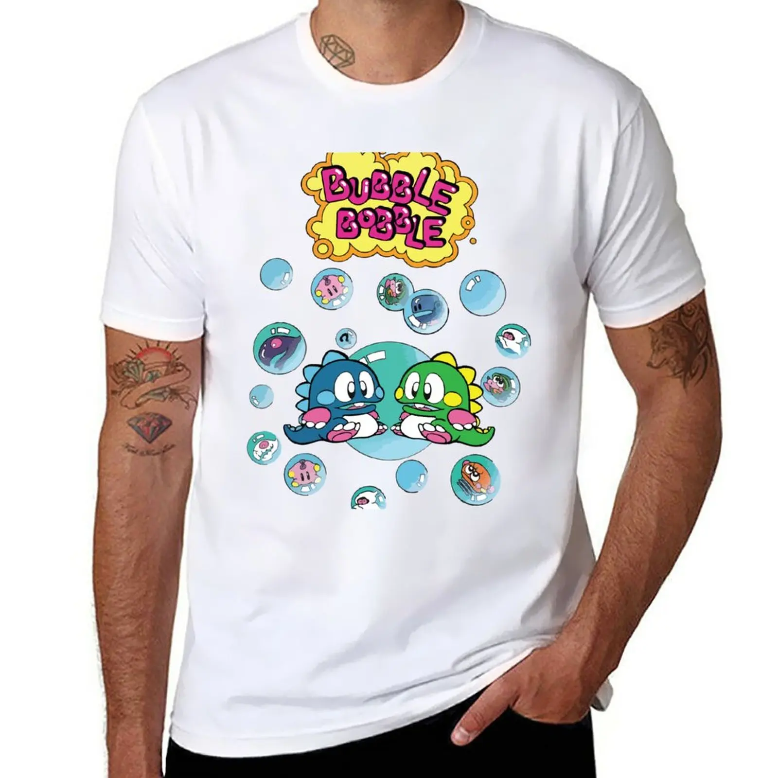 

New Bubble Bobble T-Shirt black t shirt anime clothes boys white t shirts graphics t shirt mens t shirts