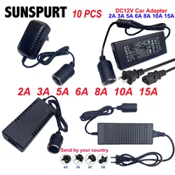 AC110-220V to DC 12V 2A 3A 5A 6A 8A 10A 15A Adapter Power Supply Cigarette lighter Converter inverter 12 V Volt for car air pump