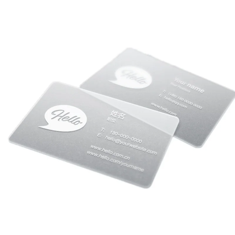 

custom Custom PVC Clear Business Cards Promotional Transparent Plastic Business Service Card