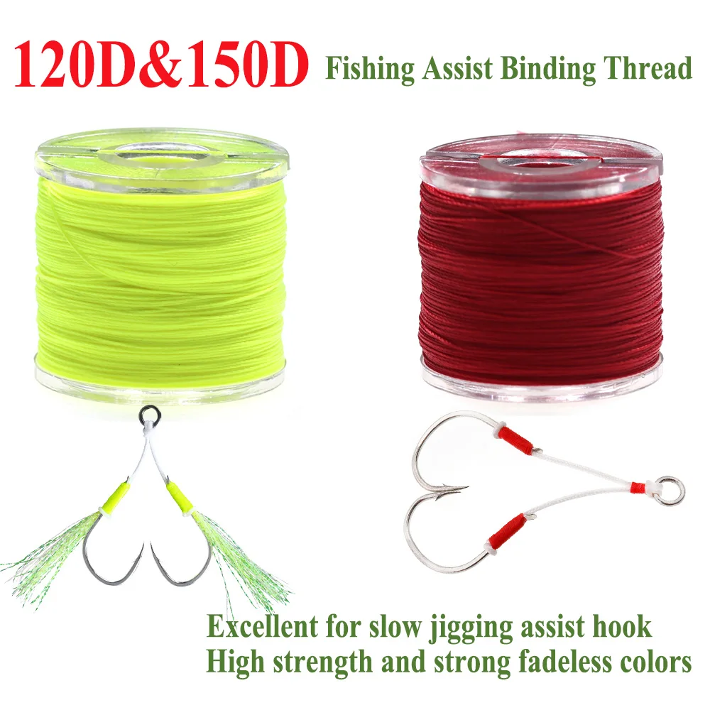 Vtwins 120D 150D UV Slowing Jigging Assist Hook Binding Thread Heavy Duty Assist Fishing Line Hand-knitted Thread Tackle
