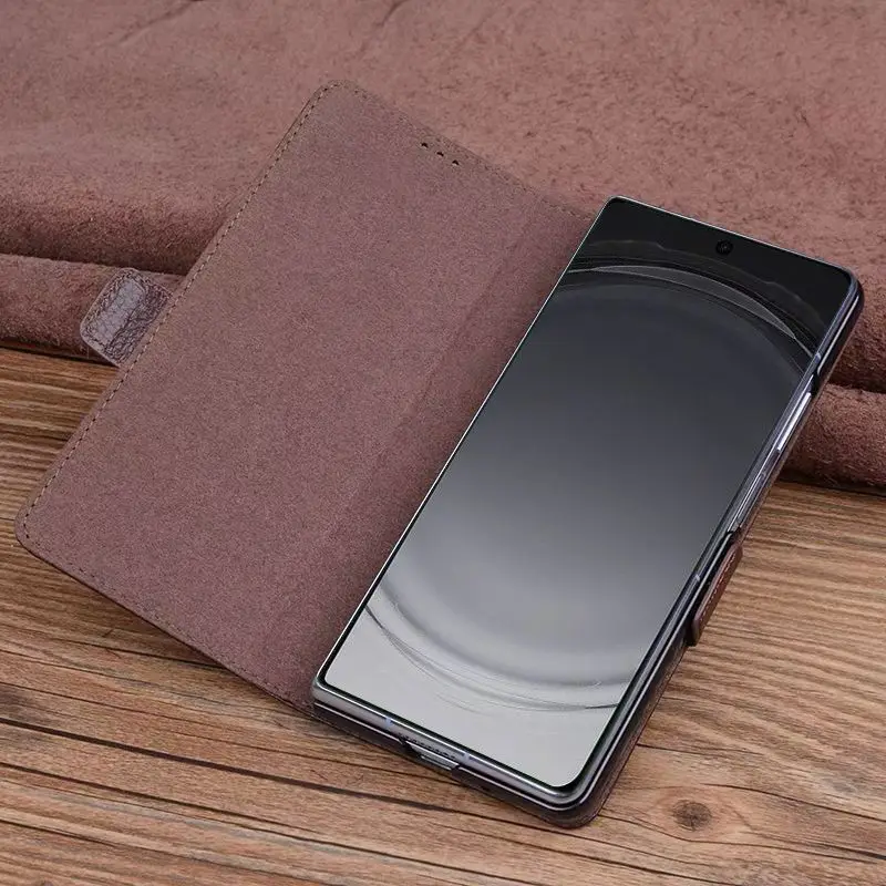 Genuine Leather Magnetic Flip Case for OPPO Find N6 N5 N3