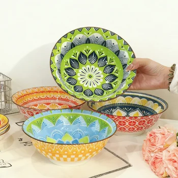 Bohemian Ceramic Soup Bowl Set 1