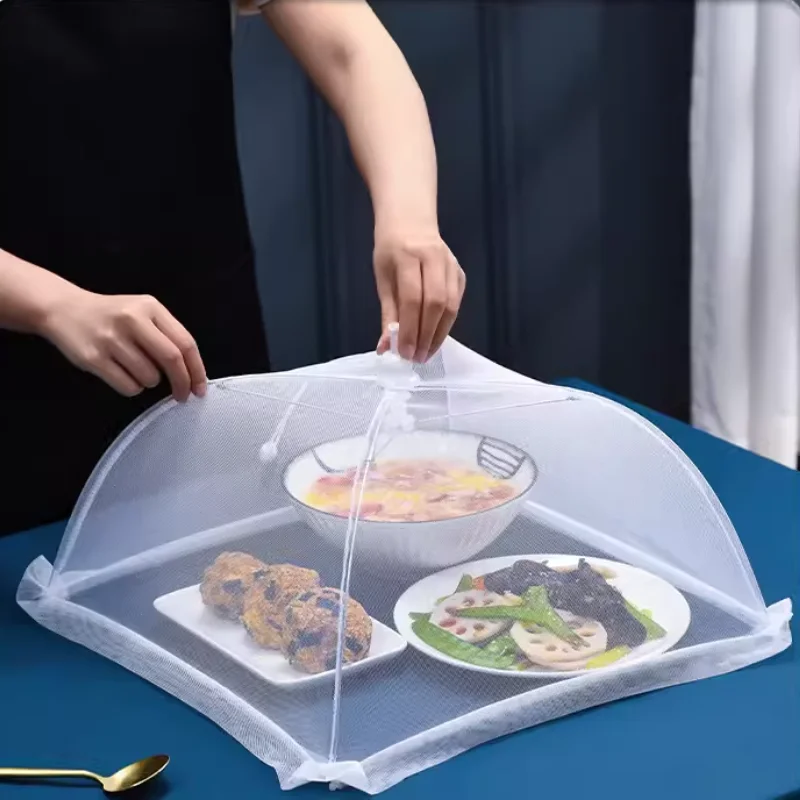 Dish Cover Foldable Household Table Lid Restaurant Portable Dust and Fly Proof Meal Lid Leftovers Food Net Cover Kitchen Tools