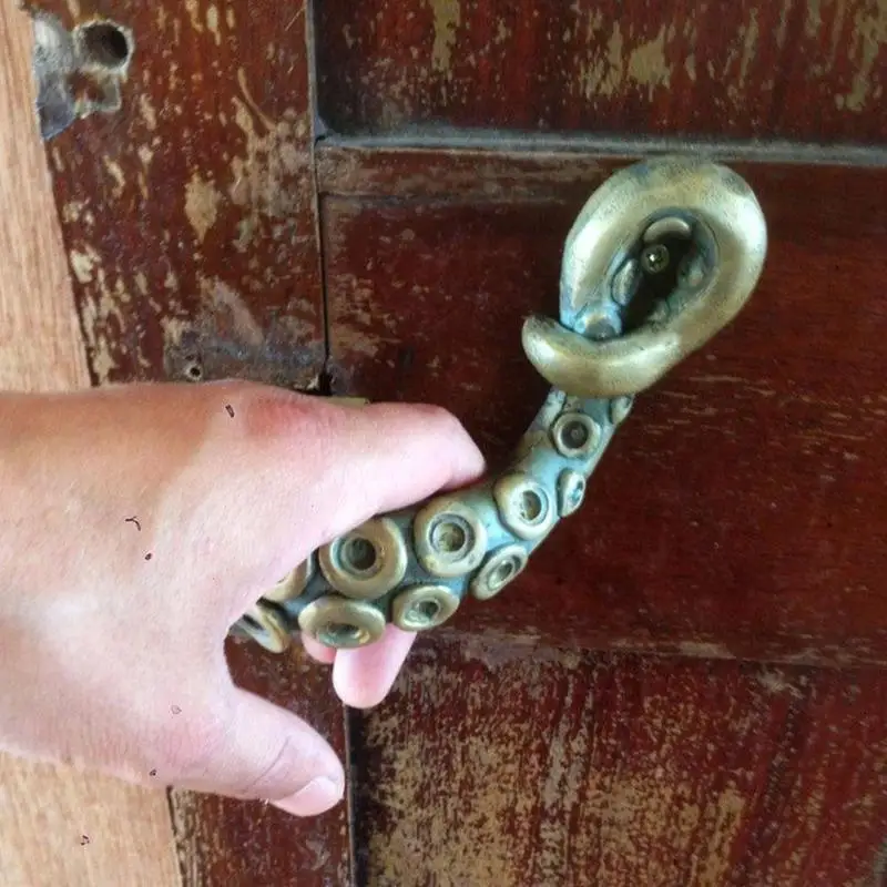 Vintage Octopus Door Knob Animal Style Outdoor Hook Furniture Drawer Bar Pulls Handle Hardware Ancient Cabinet Shake Handshandle