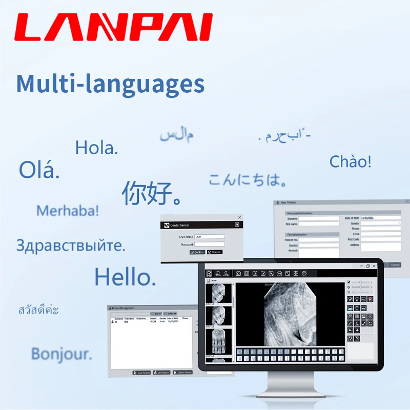 Lanpai Dental X-ray Sensor Radiovisiograph RVG Intraoral Portable Rx Digital System for dentistry With 13 Language