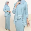 Ramadan Muslim Women Clothes Suits Polyester Lace Blouse+skirt 2pcs Ensembles Musulmans Modest Morocco Fashion Abaya Clothing