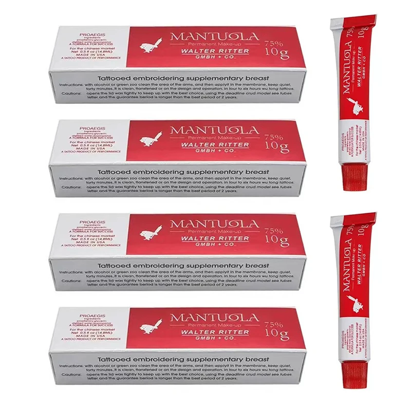 

Новинка 75%, крем для татуировок Mantuola до перманентного макияжа, микроблейдинг, красота тела, бровей, губ, лайнер для удаления татуировок 10 г