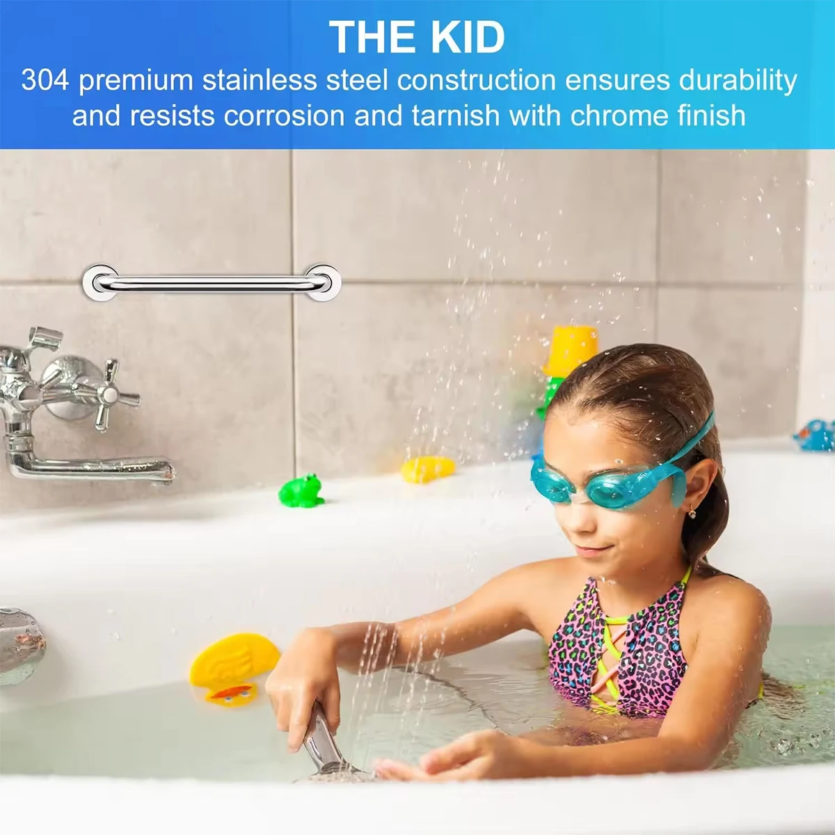 304 Stainless Steel Bathroom Safety Grab Bar Bathtub Support Safety Grab Bar Kitchen Bedroom B Indoor/Outdoor Auxiliary Handle