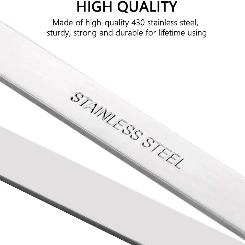 Fish Bone Tweezers Stainless Steel Flat and Slant Tweezers Pliers Remover Tools 4.6" Kitchen Food Gadgets Seafood
