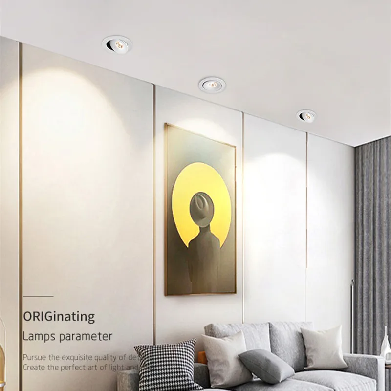 Embedded Dimmable LED Downlights 7W 9W 12W 15W 18W 20W 360&deg; Adjustable COB Ceiling Lamps Spot Lights AC90~260V led downlight recessed ceiling spotlight ceiling lamps