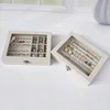 Velvet Jewelry Display Box with Glass Lid 20*15*5cm Flocking Jewelry Organizer for Ring/Earring/Bracelet/Necklace Storage Case 2
